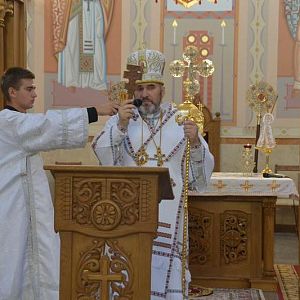 В день Преображення Господнього та п’яту річницю освячення собору святкові урочистості очолив владика Василь(Івасюк)