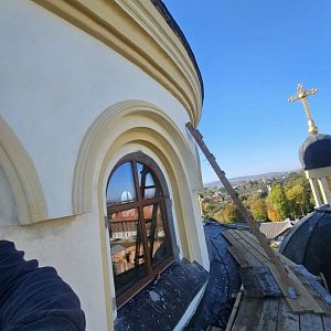 Заміна вікон у куполі собору!